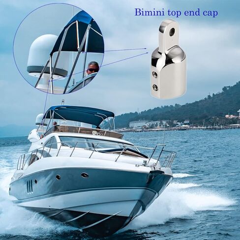 GaiRen 4 قطع Bimini Top Eye End Cap مزدوج برغي شديد التحمل أنبوب المظلة تركيب الأجهزة البحرية 316 الفولاذ المقاوم للصدأ يناسب 7/8 بوصة أو 1 بوصة OD أنابيب مستديرة in Kuwait