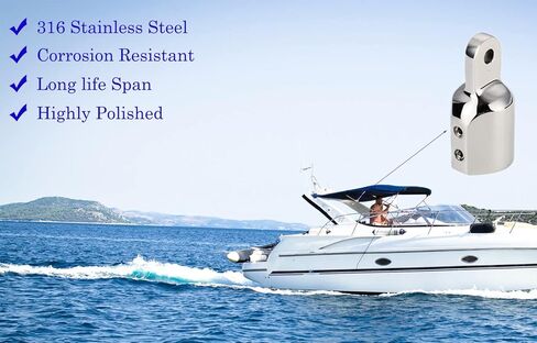 GaiRen 4 قطع Bimini Top Eye End Cap مزدوج برغي شديد التحمل أنبوب المظلة تركيب الأجهزة البحرية 316 الفولاذ المقاوم للصدأ يناسب 7/8 بوصة أو 1 بوصة OD أنابيب مستديرة in Kuwait