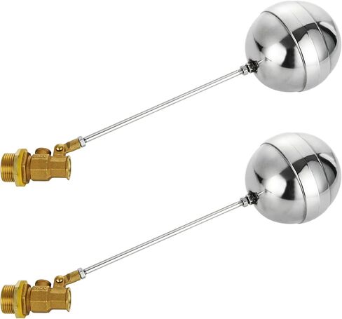 ABuff 2 Pack Stainless Steel Float Ball Valves 3/4 Inch Thread Float Valve for Water Tank, DN20 Floating Ball Valve Automatic Water Level Control Float for Tank Pond Water Pump Aquariums Reservoir in Kuwait