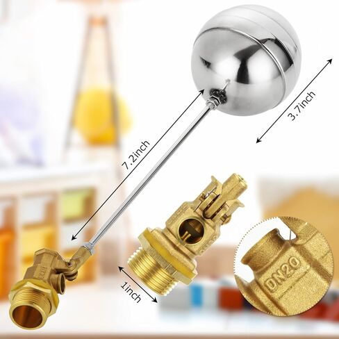 ABuff 2 Pack Stainless Steel Float Ball Valves 3/4 Inch Thread Float Valve for Water Tank, DN20 Floating Ball Valve Automatic Water Level Control Float for Tank Pond Water Pump Aquariums Reservoir in Kuwait