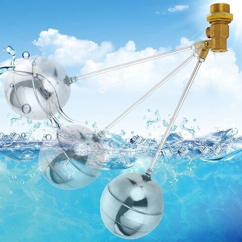 ABuff 2 Pack Stainless Steel Float Ball Valves 3/4 Inch Thread Float Valve for Water Tank, DN20 Floating Ball Valve Automatic Water Level Control Float for Tank Pond Water Pump Aquariums Reservoir in Kuwait