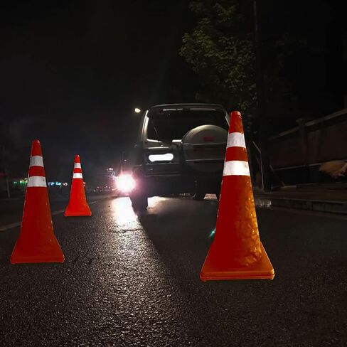 Rulism 18 Inch [5 Pack] Collapsible Traffic Safety Cones, Multi Purpose Pop up Safety Road Reflective Collars Parking Cones for Parking Lots, Driveway, Driving Training etc. in Saudi Arabia