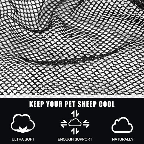 3 قطع من بطانيات الأغنام الرائعة من Tranqun، غطاء شبكي متوسط ​​الماعز مع مؤخرة شبكية وحزام بطن قابل للتعديل، حامل الأغنام لعرض الحملان يناسب الحملان 110-140 رطل، مما يحافظ على نظافة الحيوان، بارد، 3 ألوان in Kuwait