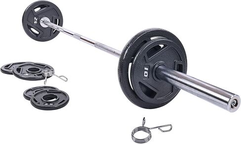 ألواح وزن أوليمبية من الحديد الزهر مقاس 2 بوصة من Signature Fitness، تتضمن قضيب أوليمبي بطول 7 أقدام، ومجموعة بوزن 130 رطلاً أو 300 رطل أو 325 رطلاً، وحزم متعددة in Kuwait