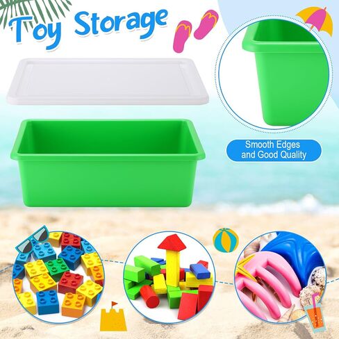 Threehoney 3 قطع صينية رمل محمولة مع غطاء 15.5 × 11.6 × 5 بوصة صندوق رمل بلاستيكي صغير قابل للتكديس صندوق حسي داخلي وخارجي هدايا لعب الرمال المائية للفتيات والأولاد والمدرسة والفصول الدراسية والمكتب والمنزل in Saudi Arabia