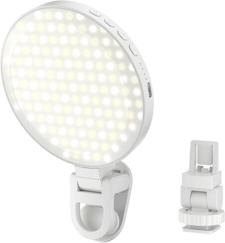 154 LED Phone Light, 5000Mah Rechargeable Selfie Light Clip Video Light, Adjusted 3 Light Modes, 10 Brightness Levels for Phone, Camera, Laptop, Light for Makeup, Video Conference, (Snowy White) in Saudi Arabia
