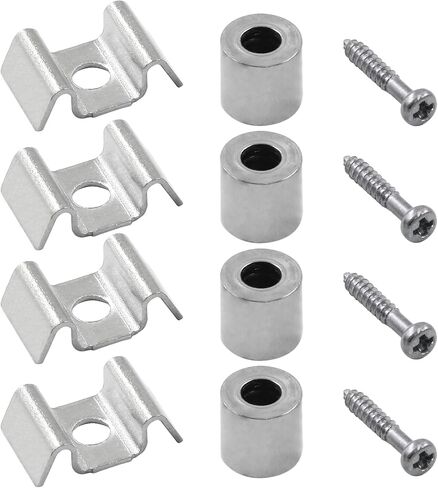 Hordion 4 Sets Guitar String Trees String Retainer, Silver Guitar String Guide with Screws for Fender Strat Tele Guitar Bass Parts Replacement in Saudi Arabia