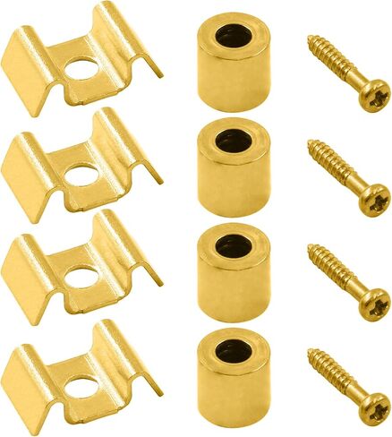 Hordion 4 Sets Guitar String Trees String Retainer, Silver Guitar String Guide with Screws for Fender Strat Tele Guitar Bass Parts Replacement in Saudi Arabia