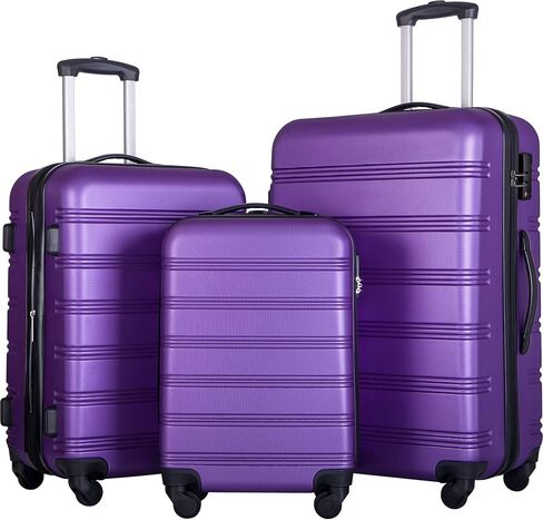 CUAUC 3 Piece Luggage Set Hardside Spinner Suitcase with TSA Lock 20" 24' 28" Available in Saudi Arabia