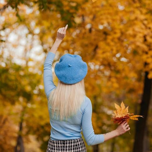 قبعات Nawati من الصوف الفرنسي للنساء، قبعات بيريه بلون سادة للنساء والفتيات والسيدات، قبعة رسامين كلاسيكية كاجوال وأنيقة in Kuwait