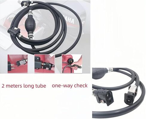 مجموعة خط الوقود البحري 5/16 بوصة 8 مم خرطوم خط غاز الوقود لمحركات القوارب البحرية الخارجية RVs مجموعة الوقود، لمبة تمهيدية متعددة الطبقات منخفضة النفاذ 6.8FT in Kuwait