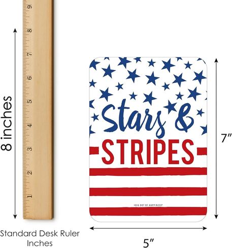 Big Dot of Happiness Stars and Stripes - Bar Bingo Cards and Markers - Patriotic Party Shaped Bingo Game - Set of 18 in Saudi Arabia