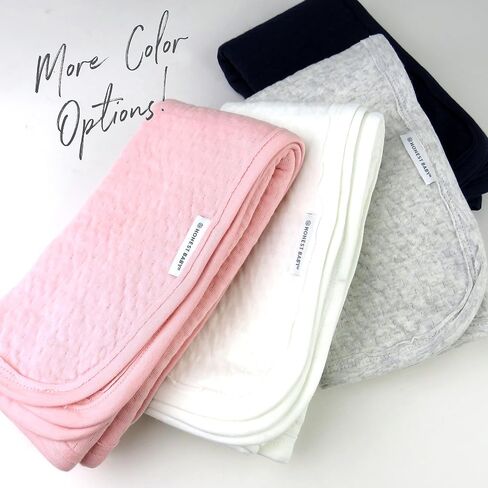 HonestBaby 3-Pack Matelasse Premium Burp Cloths Soft Absorbent 100% Organic Cotton for Infant Baby Boys, Girls, Unisex, White, One Size in Kuwait