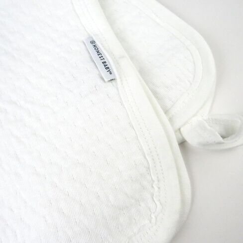 HonestBaby 3-Pack Matelasse Premium Burp Cloths Soft Absorbent 100% Organic Cotton for Infant Baby Boys, Girls, Unisex, White, One Size in Kuwait
