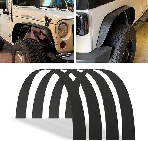 KEEPDSGN Fender Flares، حاجز مشاعل عالمي مرن للسيارة، أقواس عجلات تمديد من البولي فينيل كلوريد متوافق مع جيب رانجلر للطرق الوعرة مازدا ميتسوبيشي - حاجز عريض 3 بوصة in Kuwait