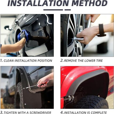 KEEPDSGN Fender Flares، حاجز مشاعل عالمي مرن للسيارة، أقواس عجلات تمديد من البولي فينيل كلوريد متوافق مع جيب رانجلر للطرق الوعرة مازدا ميتسوبيشي - حاجز عريض 3 بوصة in Kuwait
