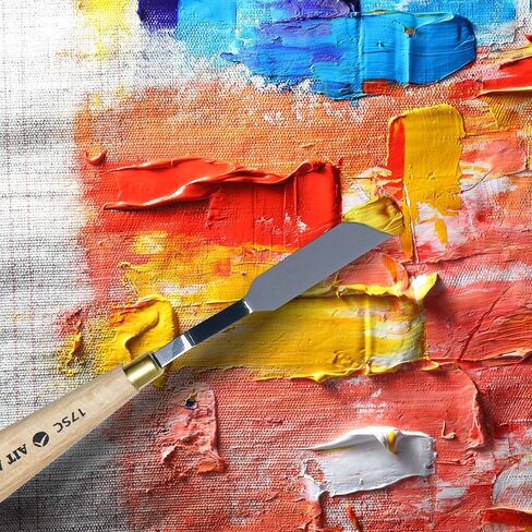 سكاكين طلاء AIT Art Select، مجموعة من 5، مصنوعة في إيطاليا، أشكال مجرفة متنوعة، شفرات من الفولاذ الكربوني مع مقابض خشبية مريحة توفر المرونة والمتانة لسهولة انتشار الطلاء in Kuwait