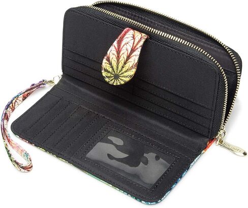 محفظة LOVESHE النسائية RFID بلوك بطاقة الائتمان على الطراز البوهيمي بسحاب حول محفظة الهاتف وبطاقة الائتمان للنساء YZ-K in Kuwait