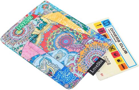 محفظة LOVESHE النسائية RFID بلوك بطاقة الائتمان على الطراز البوهيمي بسحاب حول محفظة الهاتف وبطاقة الائتمان للنساء YZ-K in Kuwait