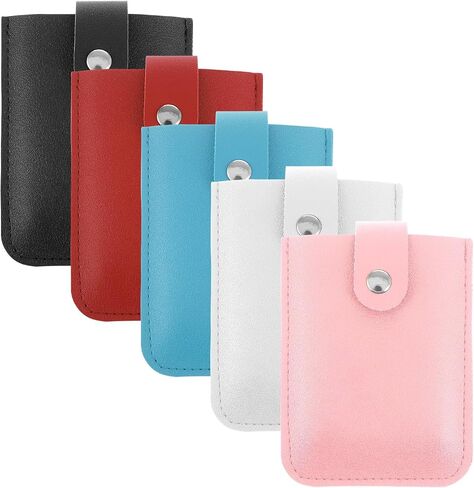 Mabor 5Pcs Leather Credit Card Organizer Pull out Card Organizer for Women Men Snap Closure Leather Organizer Pouch Business Card Holder Waterproof Card Cases for Insurance Credit Card in Saudi Arabia