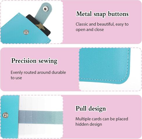 Mabor 5Pcs Leather Credit Card Organizer Pull out Card Organizer for Women Men Snap Closure Leather Organizer Pouch Business Card Holder Waterproof Card Cases for Insurance Credit Card in Saudi Arabia