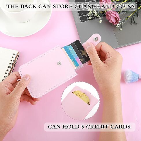 Mabor 5Pcs Leather Credit Card Organizer Pull out Card Organizer for Women Men Snap Closure Leather Organizer Pouch Business Card Holder Waterproof Card Cases for Insurance Credit Card in Saudi Arabia