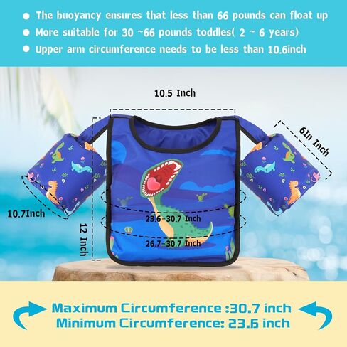HYRIXDIRECT Swim Vest for Children, Kids Swim Jacket Toddler Floaties Swimming Aid for 2-6 Years Old Boys and Girls for Kids 30-66lbs… in Saudi Arabia