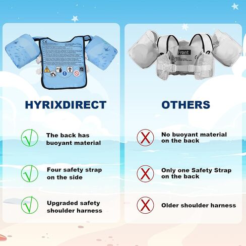HYRIXDIRECT Swim Vest for Children, Kids Swim Jacket Toddler Floaties Swimming Aid for 2-6 Years Old Boys and Girls for Kids 30-66lbs… in Saudi Arabia