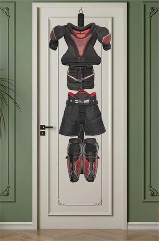 2 قطعة شماعة الهوكي المحمولة المعلقة لتجفيف الرف الرياضي منظم الأشرطة المعلقة مع 5 خطافات الهوكي هدايا للمنزل وفي الهواء الطلق للاستخدام في هوكي الجليد والتزلج على كرة القدم لاكروس والتخييم والصيد in Kuwait