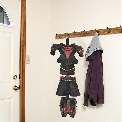 2 قطعة شماعة الهوكي المحمولة المعلقة لتجفيف الرف الرياضي منظم الأشرطة المعلقة مع 5 خطافات الهوكي هدايا للمنزل وفي الهواء الطلق للاستخدام في هوكي الجليد والتزلج على كرة القدم لاكروس والتخييم والصيد in Kuwait