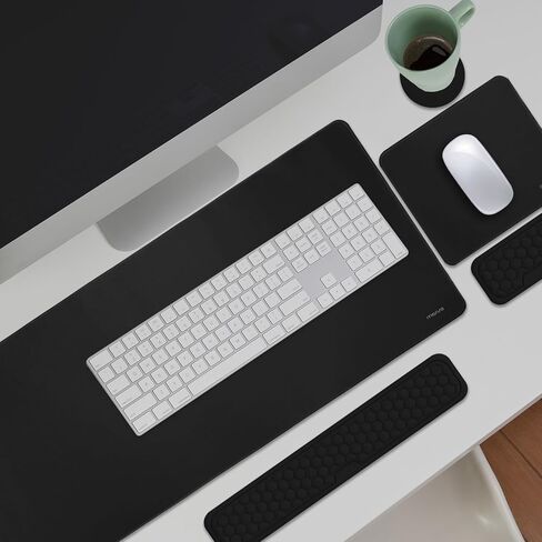 MOSISO Extended Gaming Mouse Pad&Massage Keyboard Wrist Rest&Mousepad&Wrist Rest&Coaster,Ergonomic Non-Slip Base Pad Set&Pain Relief Easy Typing Cushion with Memory Foam for Home Office, Peacock Green in Kuwait