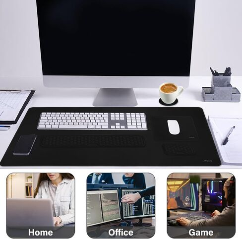 MOSISO Extended Gaming Mouse Pad&Massage Keyboard Wrist Rest&Mousepad&Wrist Rest&Coaster,Ergonomic Non-Slip Base Pad Set&Pain Relief Easy Typing Cushion with Memory Foam for Home Office, Peacock Green in Kuwait