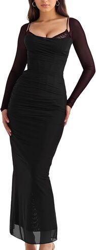 Women Sexy Backless Satin Maxi Long Sleeve Dresses Floral Print Dresses Slim Fit Elegant Long Dresses Night Party Outfits in Saudi Arabia