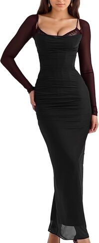 Women Sexy Backless Satin Maxi Long Sleeve Dresses Floral Print Dresses Slim Fit Elegant Long Dresses Night Party Outfits in Saudi Arabia