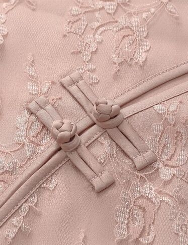 GOELIA Lace Pink Mini Dress Cheongsam Dress Chinese Qipao Dress for Women in Saudi Arabia