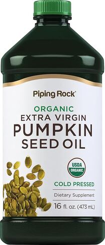 Pumpkin Seed Oil Organic 16oz | Cold Pressed | Extra Virgin | Non-GMO, Gluten Free | By Piping Rock in Saudi Arabia