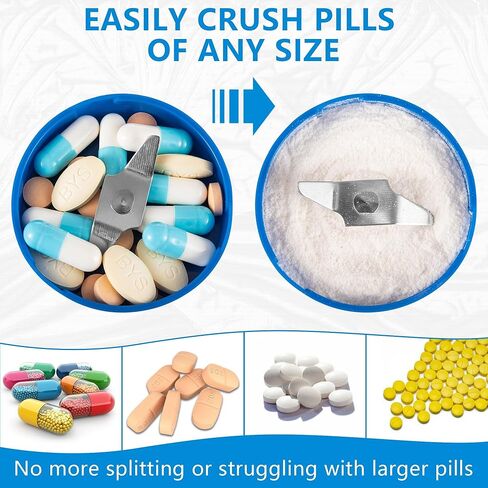 Compact Electric Pill Crusher Grinder by Pill Mill - Fine Powder Electronic Pulverizer for Small and Large Medications & Vitamin Tablets - Travel-Friendly, Comes with a Brush in Kuwait
