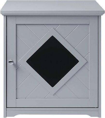 حاوية صندوق فضلات القطط الصغيرة من يونيباوز مع حصيرة، أثاث حمام القطط كيتي، غطاء صندوق فضلات مخفي، خزانة للقطط الصغيرة، صندوق فضلات مخبأ، بيت القطط in Kuwait