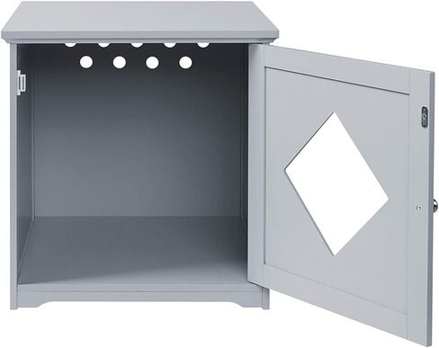 حاوية صندوق فضلات القطط الصغيرة من يونيباوز مع حصيرة، أثاث حمام القطط كيتي، غطاء صندوق فضلات مخفي، خزانة للقطط الصغيرة، صندوق فضلات مخبأ، بيت القطط in Kuwait