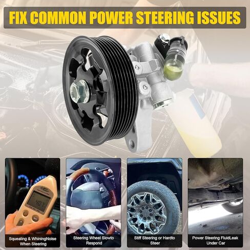 PratRaken Power Steering Pump with Pulley Fits for Honda Accord 2006-2007 2.4L, CR-V 2005-2011, Element 2006-2011, for Acura RSX 2002-2006, TSX 2006-2008, Replace 21-5419 56110-PNB-A03 in Kuwait