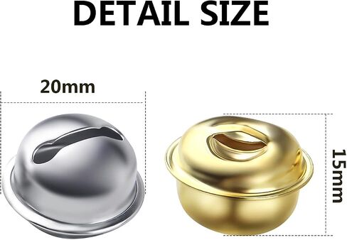 BronaGrand 60pcs Jingle Craft Bells Metal Jingle Bell Christmas Bells Jingle Bells Bulk for Pet Dog Cat Pendants Christmas Tree Crafts Home Decoration, Gold and Silver in Saudi Arabia