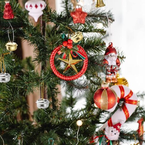 BronaGrand 60pcs Jingle Craft Bells Metal Jingle Bell Christmas Bells Jingle Bells Bulk for Pet Dog Cat Pendants Christmas Tree Crafts Home Decoration, Gold and Silver in Saudi Arabia