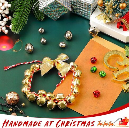 1000 Pieces Christmas Jingle Bells 1/2 Inch Craft Bells Bulk Christmas DIY Craft Bells Metal Craft Bells Charms for Christmas Wreath Decor Holiday Party Decoration (Colorful, 0.4 Inch, 0.5 Inch) in Saudi Arabia