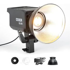 Continuous LED Video Light, Colbor CL100 100W 2700-5600K Bowens Mount Bi-Colored APP Cotrol CRI 97+ 10123Lux @3.28ft with Standard Refelctor for YouTube Studio in Kuwait
