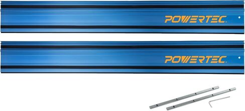 POWERTEC 72153 110 "مجموعة ربط السكك الحديدية لدليل منشار المسار لمناشير المسار ميلووكي | تتضمن 2 × 55 قضبان توجيه من الألومنيوم و(2) موصلات السكك الحديدية التوجيهية لمشاريع الأعمال الخشبية in Saudi Arabia