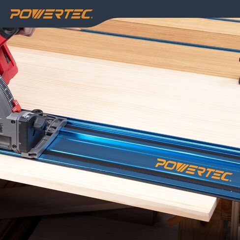 POWERTEC 72153 110 "مجموعة ربط السكك الحديدية لدليل منشار المسار لمناشير المسار ميلووكي | تتضمن 2 × 55 قضبان توجيه من الألومنيوم و(2) موصلات السكك الحديدية التوجيهية لمشاريع الأعمال الخشبية in Saudi Arabia