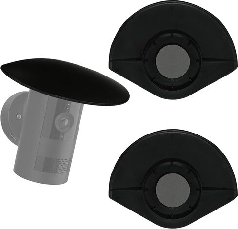 2PCS Sun Rain Shade Camera Cover Compatible with Ring Outdoor Cam Plus, Rain Shade Cover, Camera Shield for Resistant UV, Weatherproof, Easy to Install (Black) in Kuwait