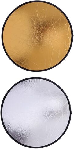 Gatuida 2Pcs Portable Photography Reflector Disc Gold Silver Light Reflector for Studio and Outdoor Photography Compact Photo Lighting Accessory for Travel and Macro Shots in Saudi Arabia
