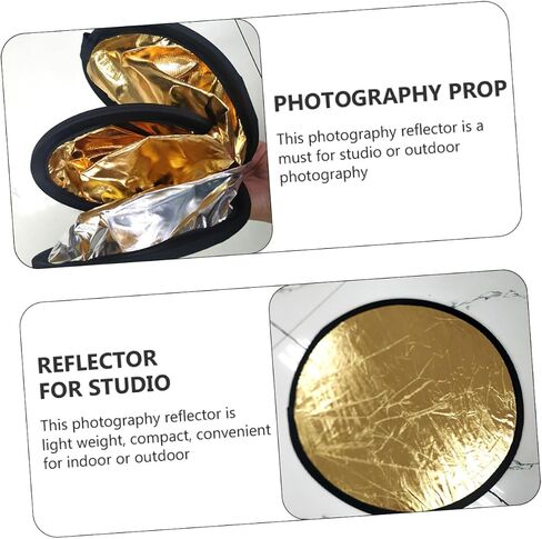 Gatuida 2Pcs Portable Photography Reflector Disc Gold Silver Light Reflector for Studio and Outdoor Photography Compact Photo Lighting Accessory for Travel and Macro Shots in Saudi Arabia