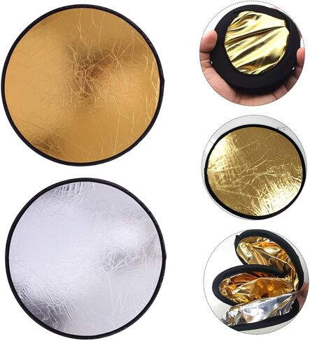 Gatuida 2Pcs Portable Photography Reflector Disc Gold Silver Light Reflector for Studio and Outdoor Photography Compact Photo Lighting Accessory for Travel and Macro Shots in Saudi Arabia